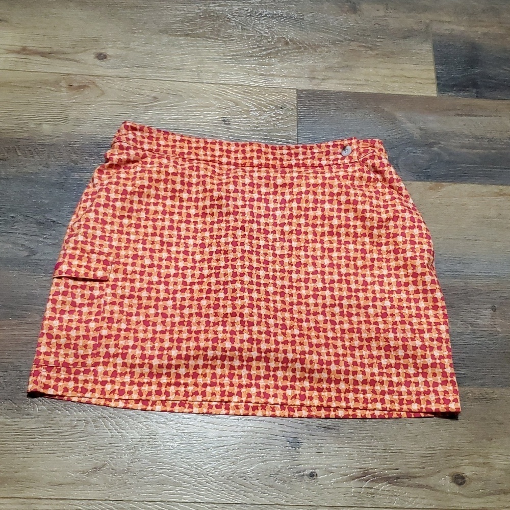 Columbia Pink Orange Asymmetrical Mini Skirt